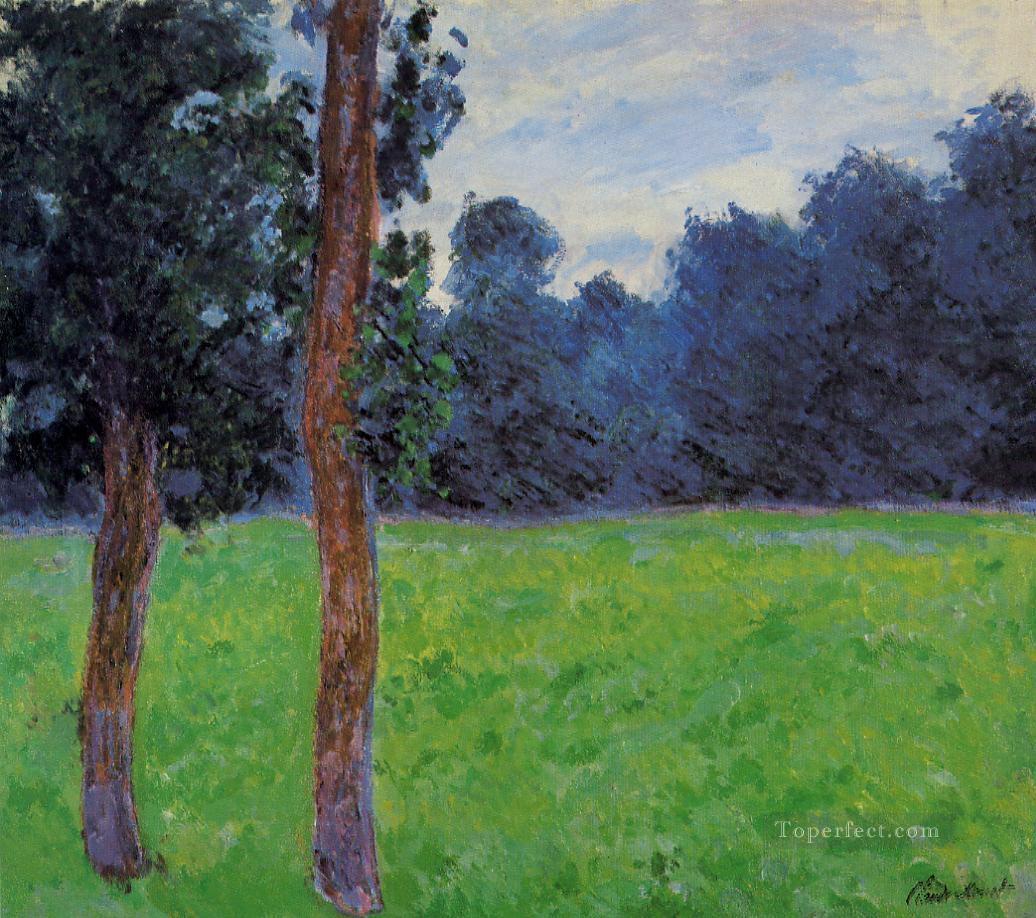草原の二本の木 クロード・モネ油絵